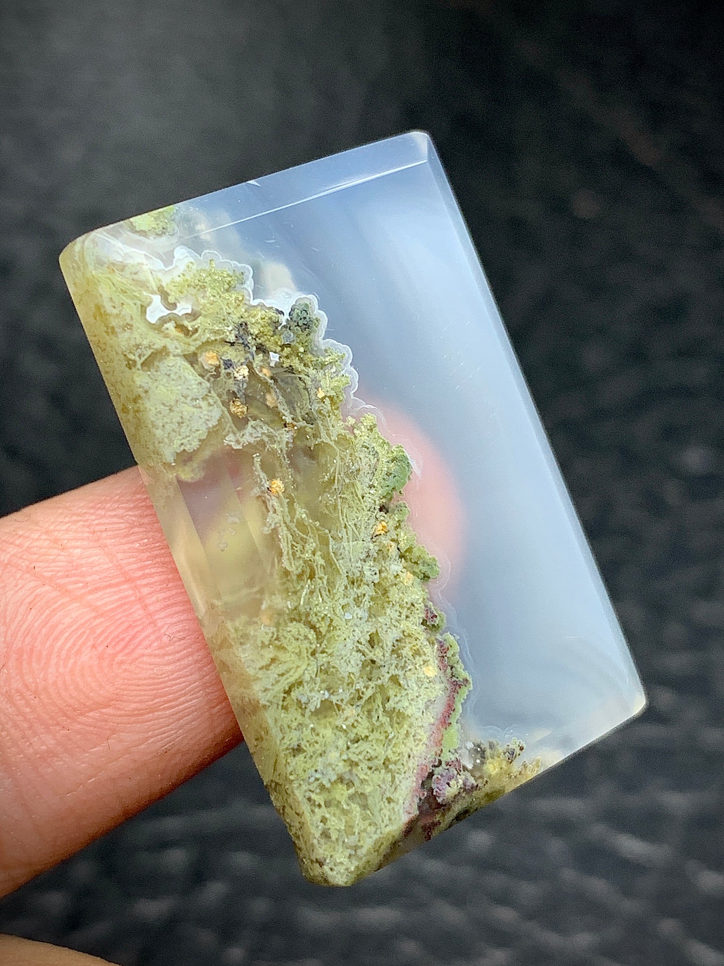 Scenic Moss Agate Cabochon 30x19.5x4.5mm