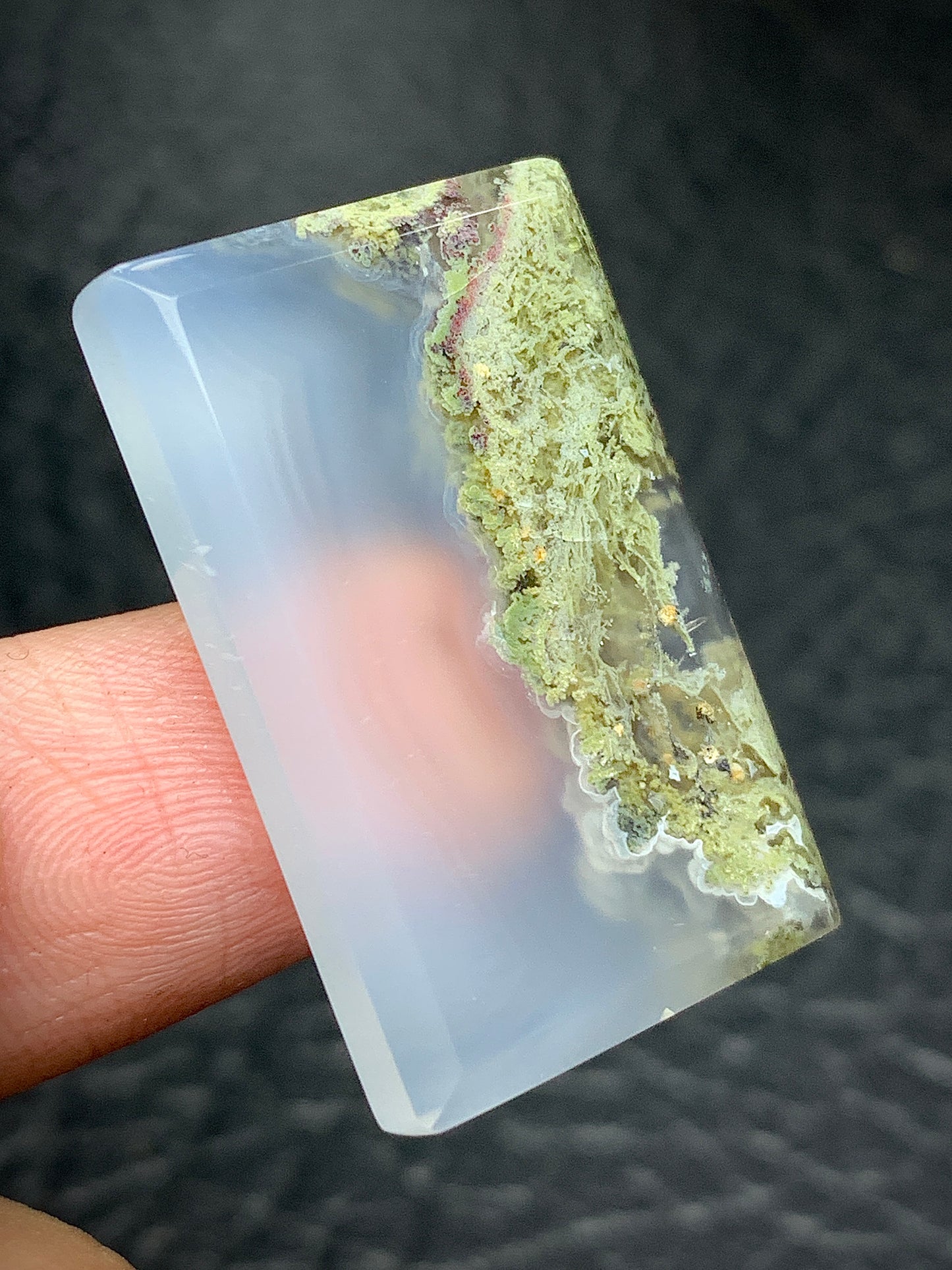 Scenic Moss Agate Cabochon 30x19.5x4.5mm