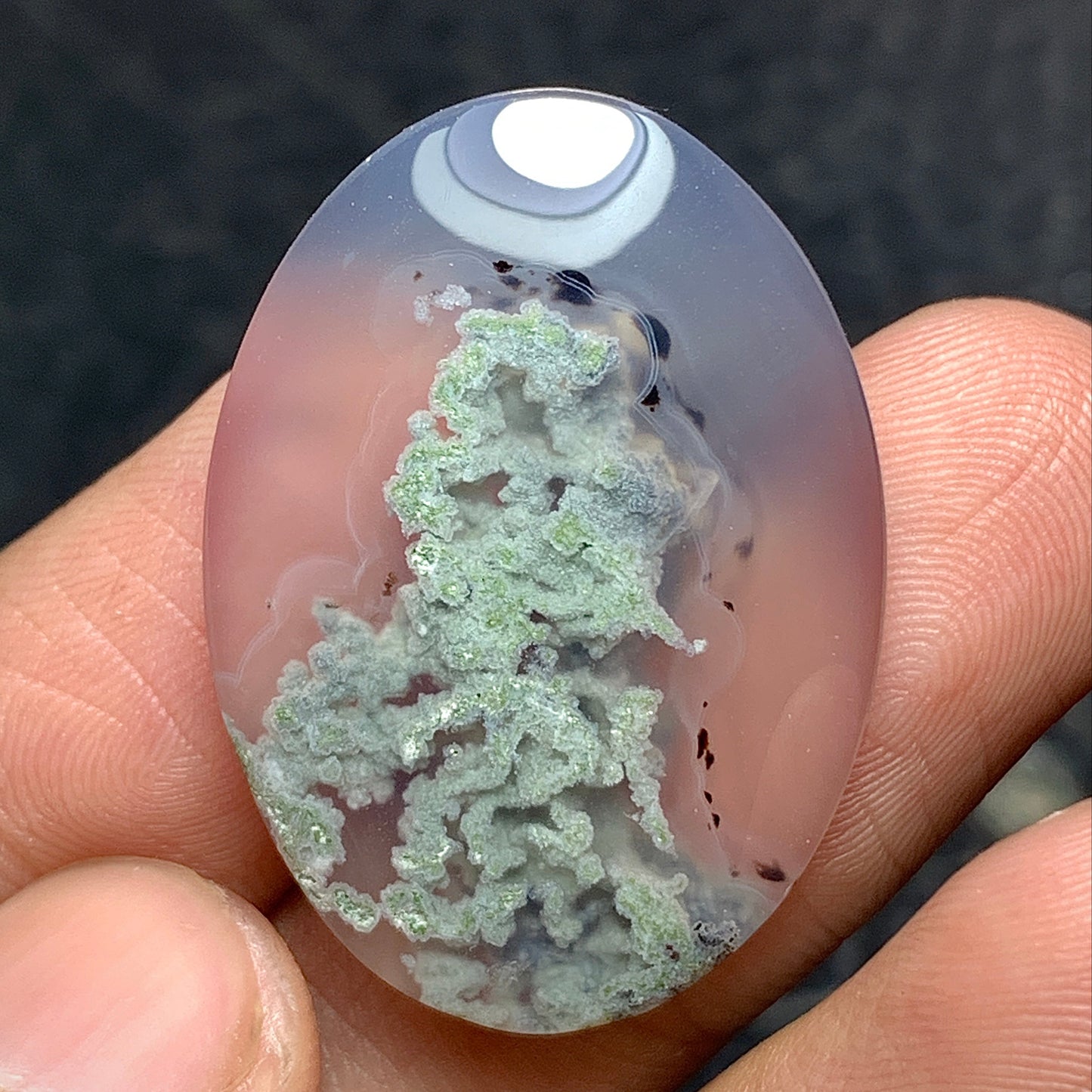 Scenic Moss Agate Cabochon 30x22x6mm