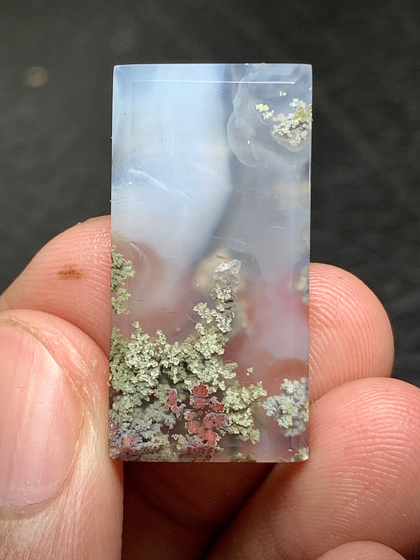 Scenic Moss Agate Cabochon 28x14x5mm