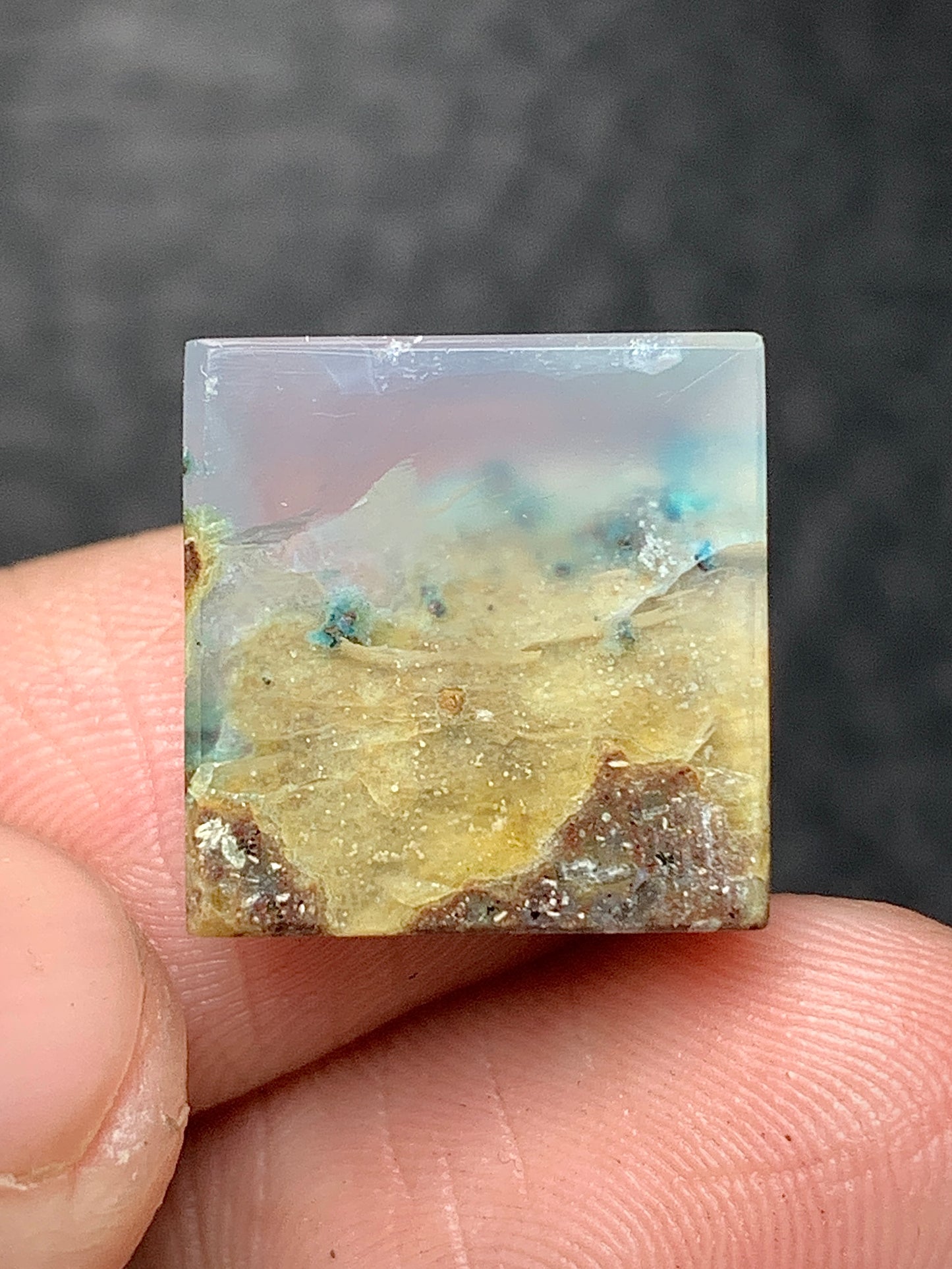 Chrysocolla with Native Copper Square Cabochon 14x13.5x5mm