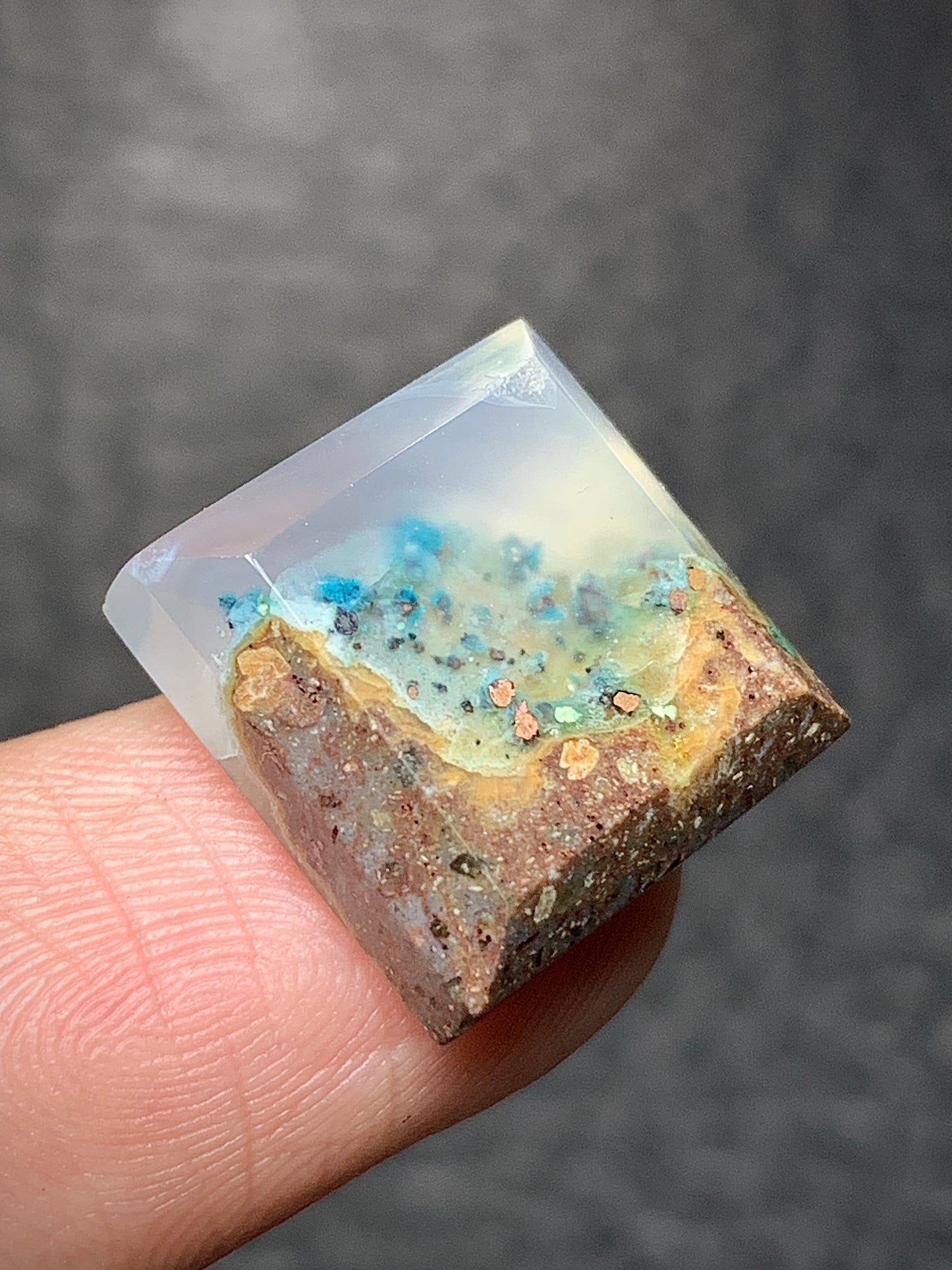 Chrysocolla with Native Copper Square Cabochon 14x13.5x5mm