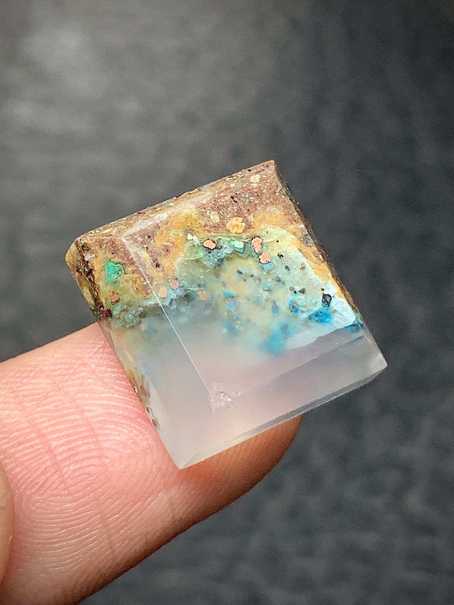 Chrysocolla with Native Copper Square Cabochon 14x13.5x5mm