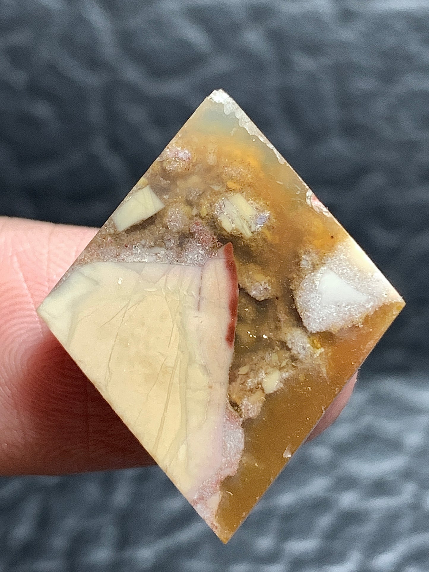 Conglomerate Agate Rhombus Cabochon 25x20x4mm