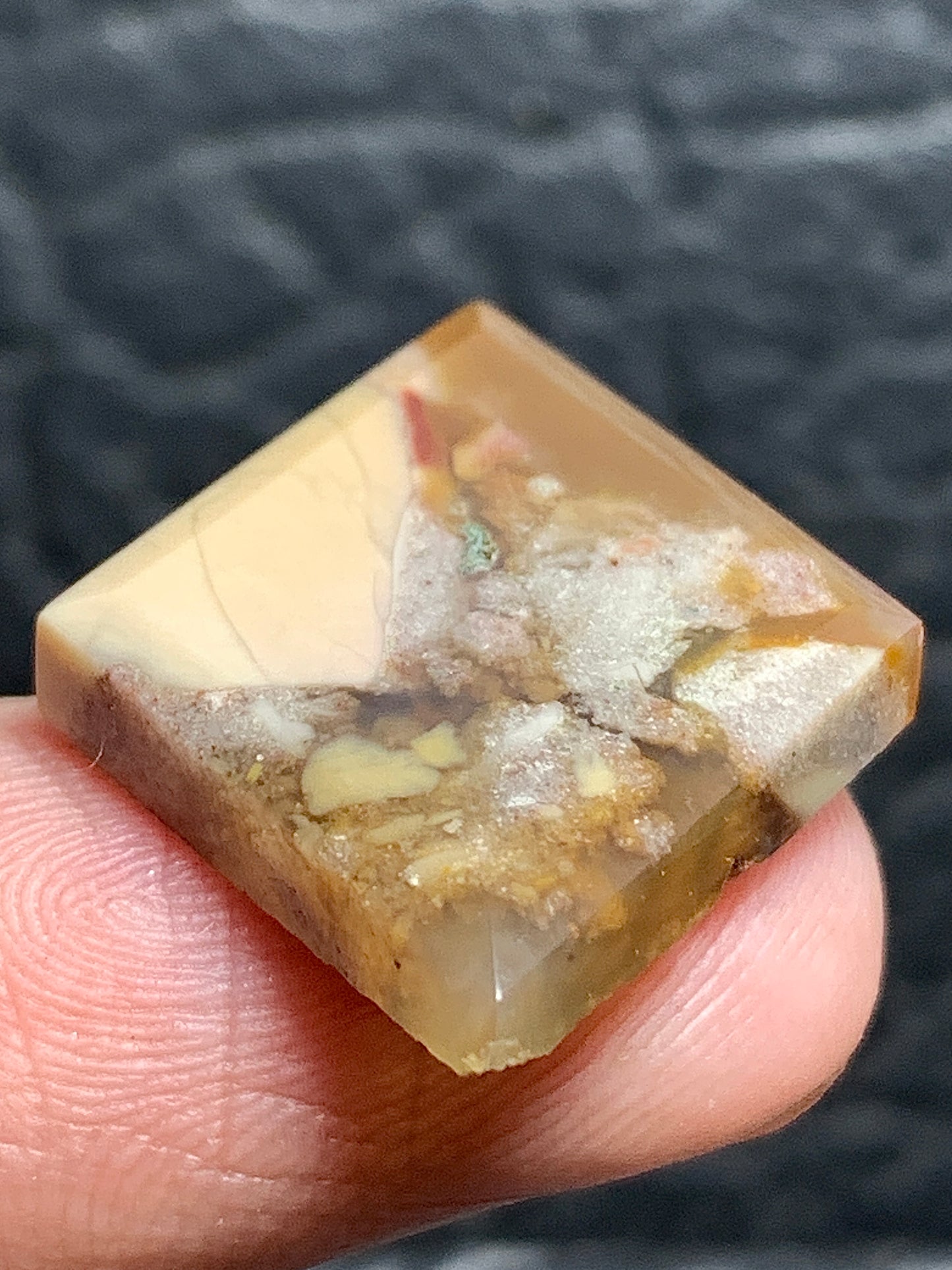 Conglomerate Agate Rhombus Cabochon 25x20x4mm