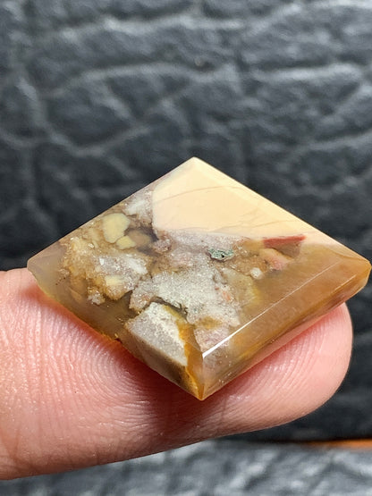 Conglomerate Agate Rhombus Cabochon 25x20x4mm