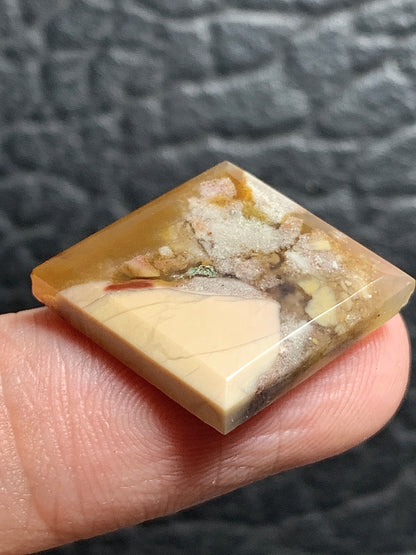 Conglomerate Agate Rhombus Cabochon 25x20x4mm