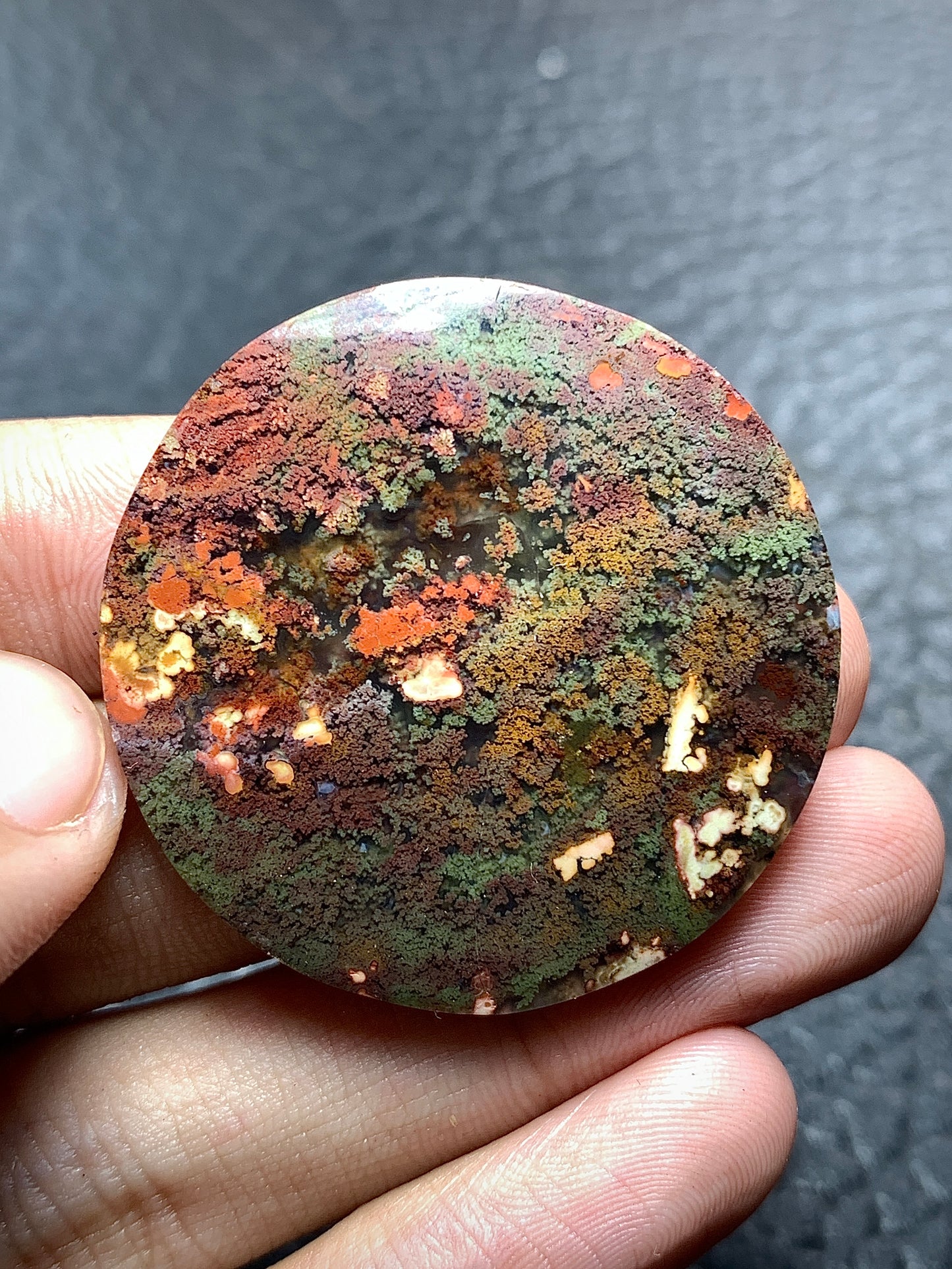 Garden Moss Agate Round Cabochon 37x37x5.5mm