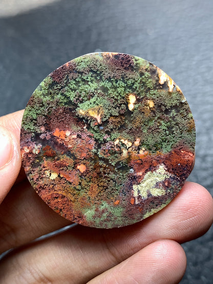 Garden Moss Agate Round Cabochon 37x37x5.5mm