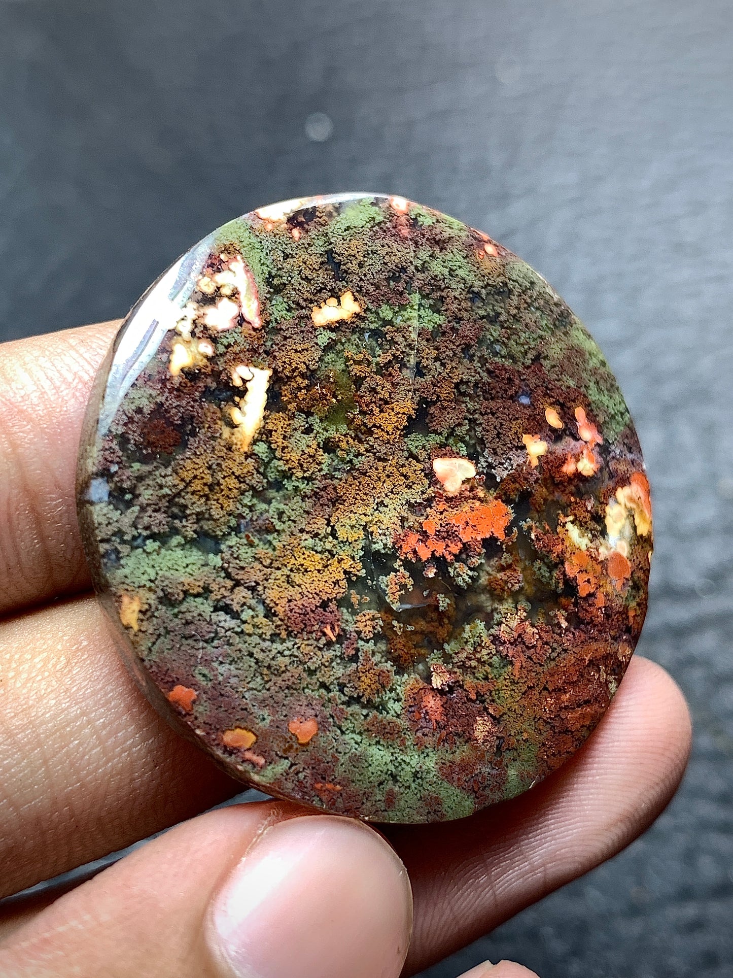 Garden Moss Agate Round Cabochon 37x37x5.5mm