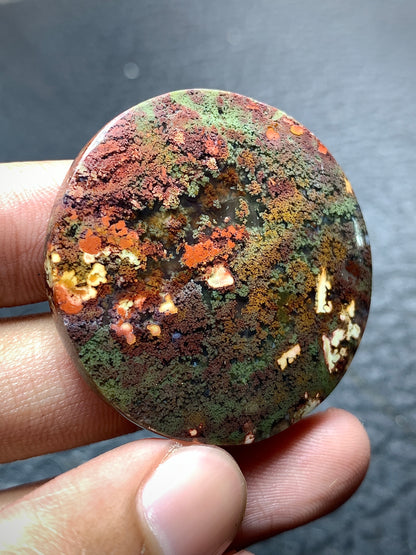 Garden Moss Agate Round Cabochon 37x37x5.5mm