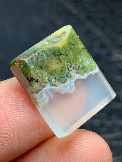 Scenic Moss Agate Rectangle Cabochon 17x15x4.8mm