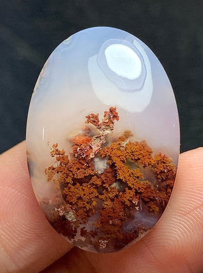 Scenic Moss Agate Oval Cabochon 26x18x7.8mm