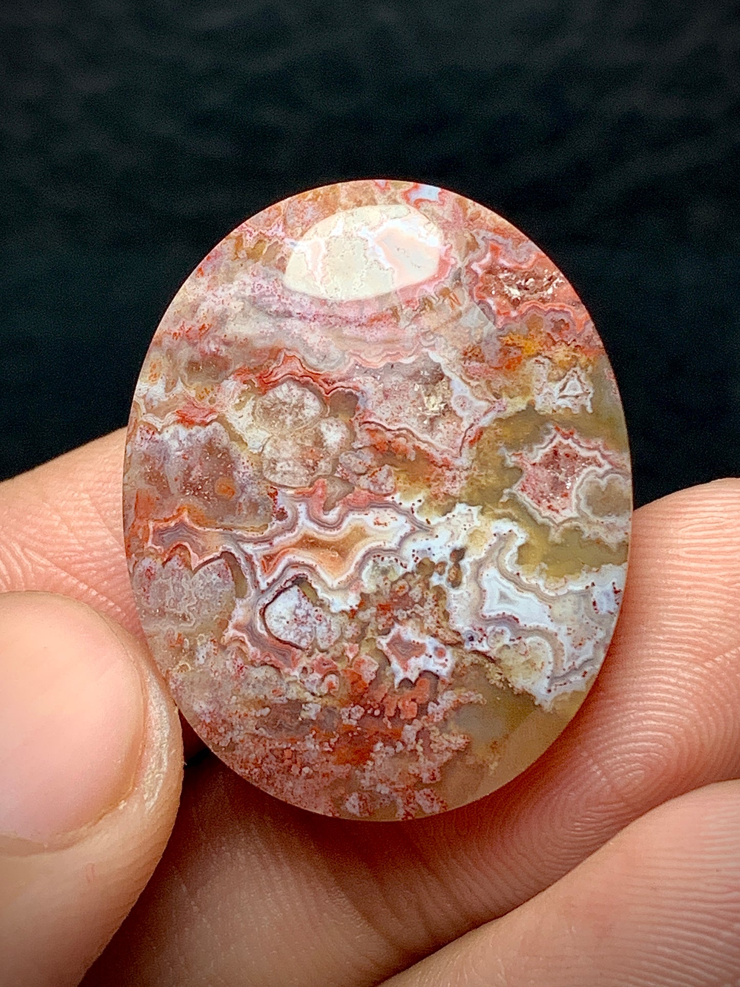 Unique Moss Agate Oval Cabochon 27x21.7x6mm