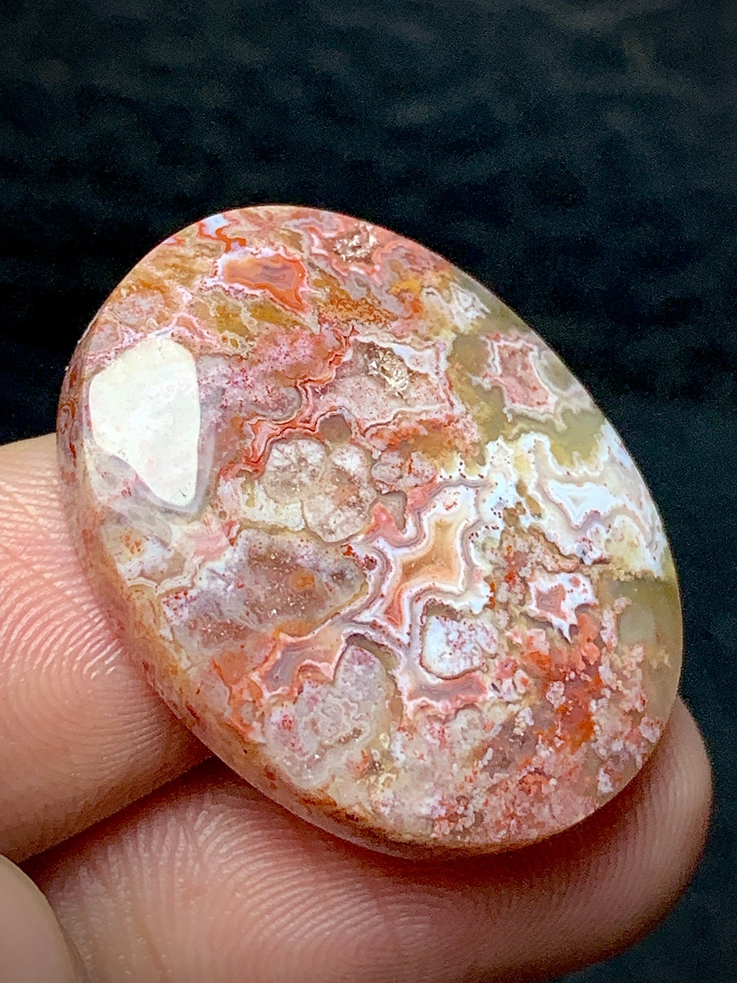 Unique Moss Agate Oval Cabochon 27x21.7x6mm