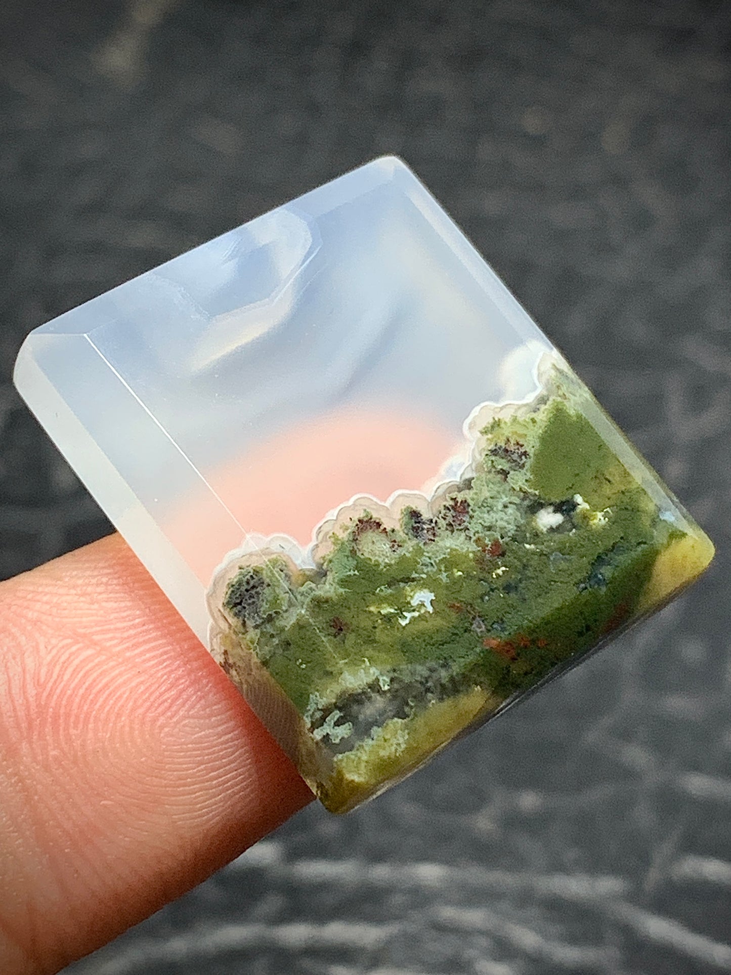 East Java Green Moss Agate Rectangle Cabochon 23x20.5x5 mm