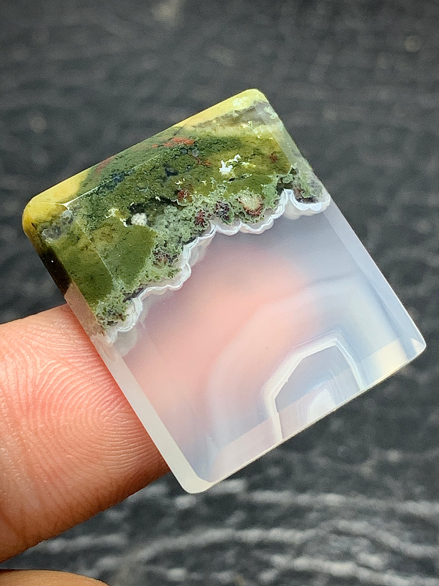 East Java Green Moss Agate Rectangle Cabochon 23x20.5x5 mm