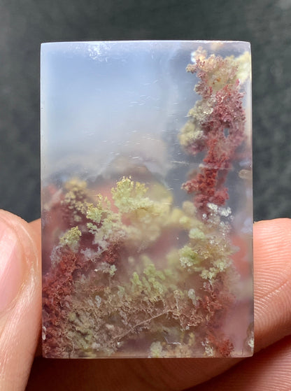 Scenic Moss Agate Rectangle Cabochon 34x22.5x6.5mm