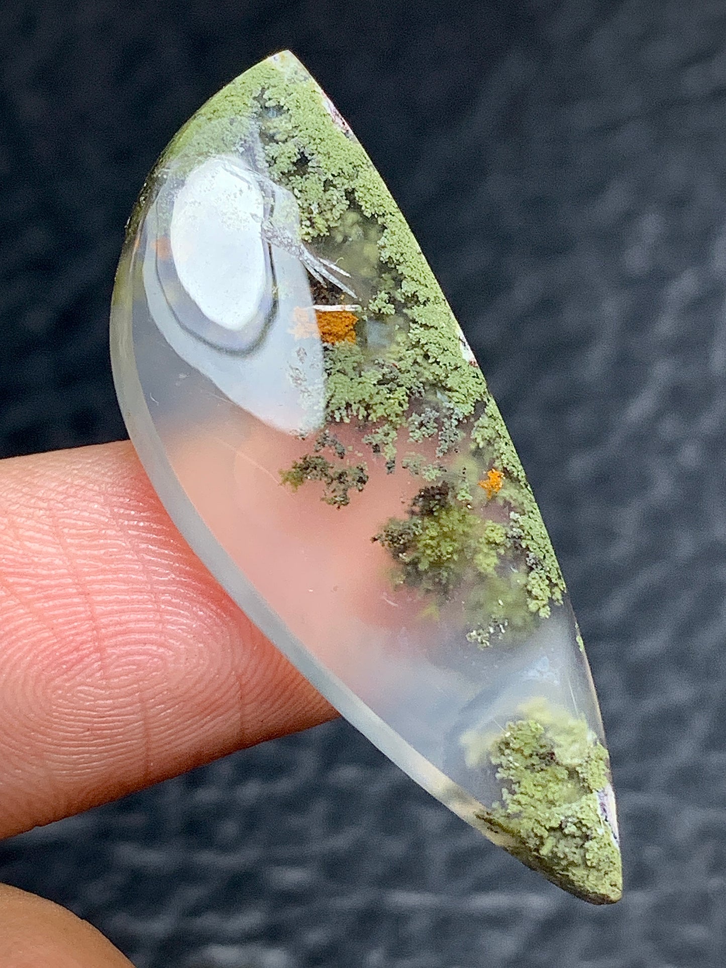 Scenic Moss Agate Teardrop Cabochon 36x19x5mm