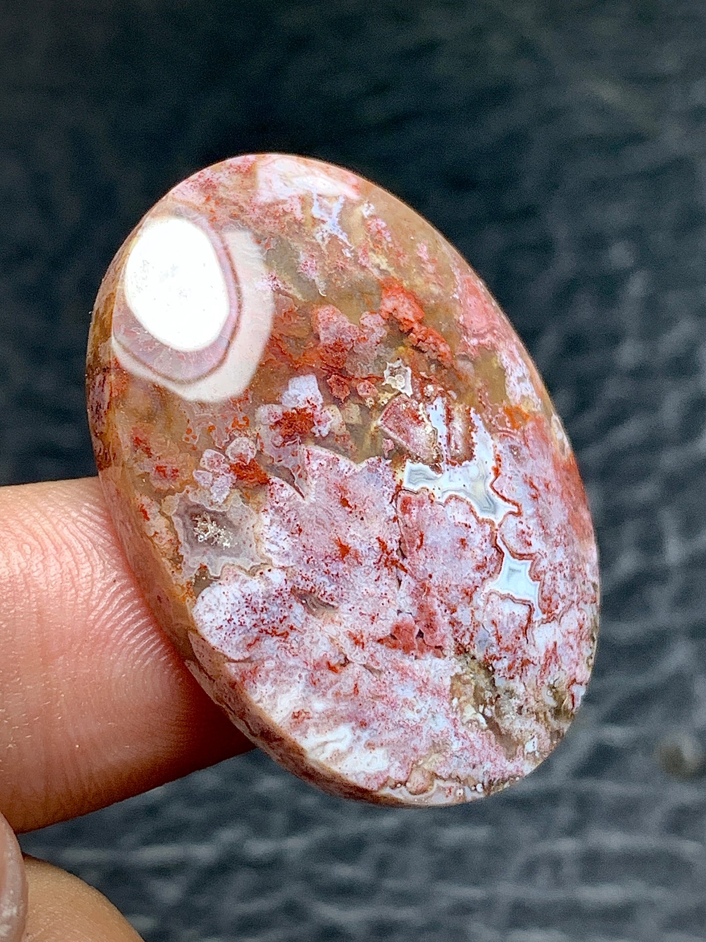 Unique Moss Agate Oval Cabochon 31.4x22.5x7mm