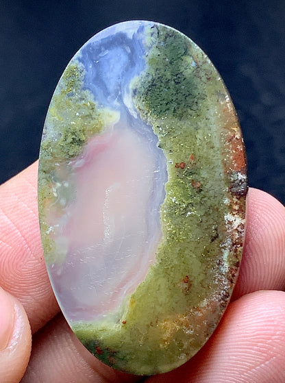 Scenic Moss Agate Oval Cabochon 35x21x5.9mm