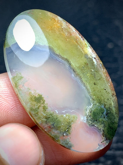 Scenic Moss Agate Oval Cabochon 35x21x5.9mm