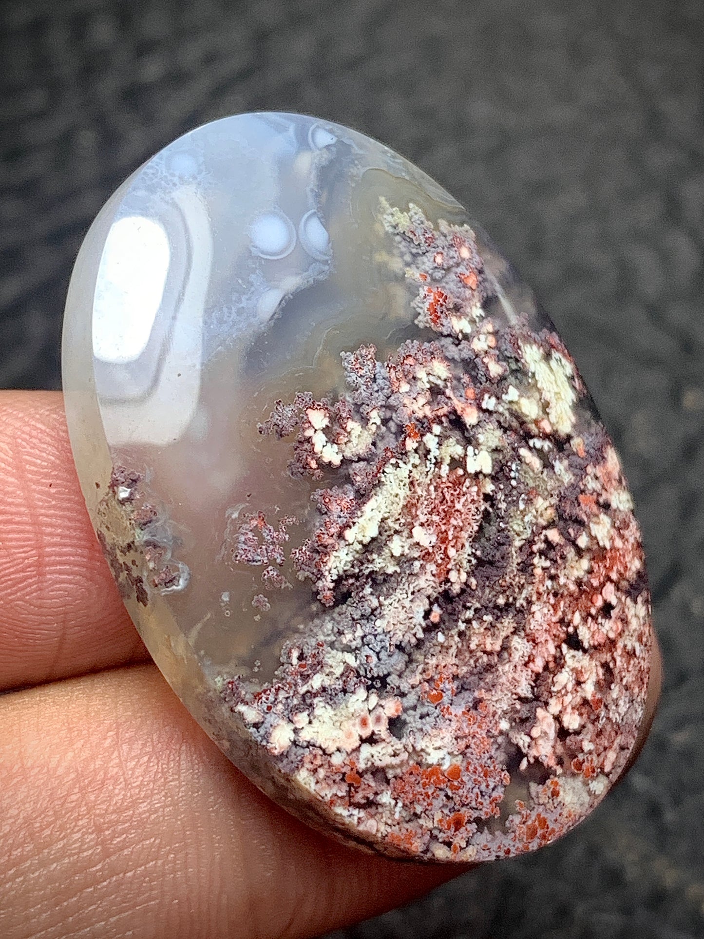 Scenic Moss Agate Oval Cabochon 38x27.2x7mm