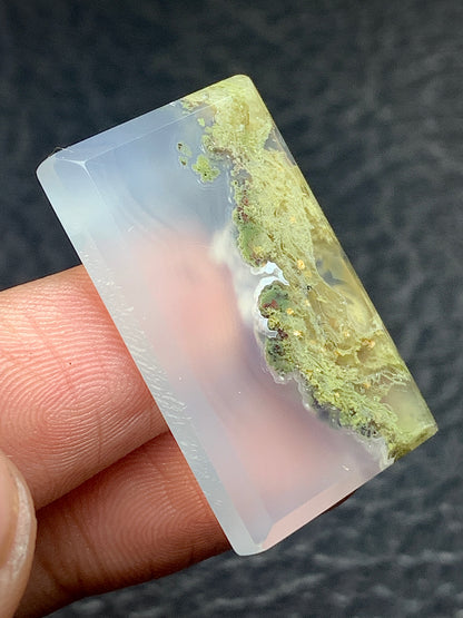 Unique Scenic Moss Agate Rectangle Cabochon 30x19x4.2mm