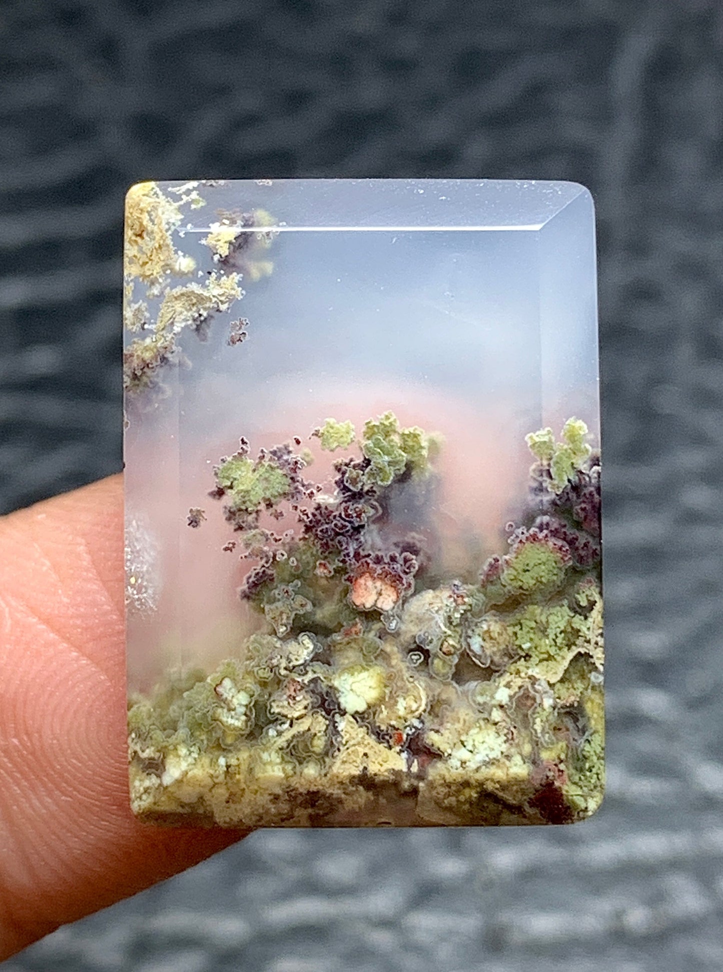 Scenic Moss Agate Rectangle Cabochon 22.8x16.8x5mm