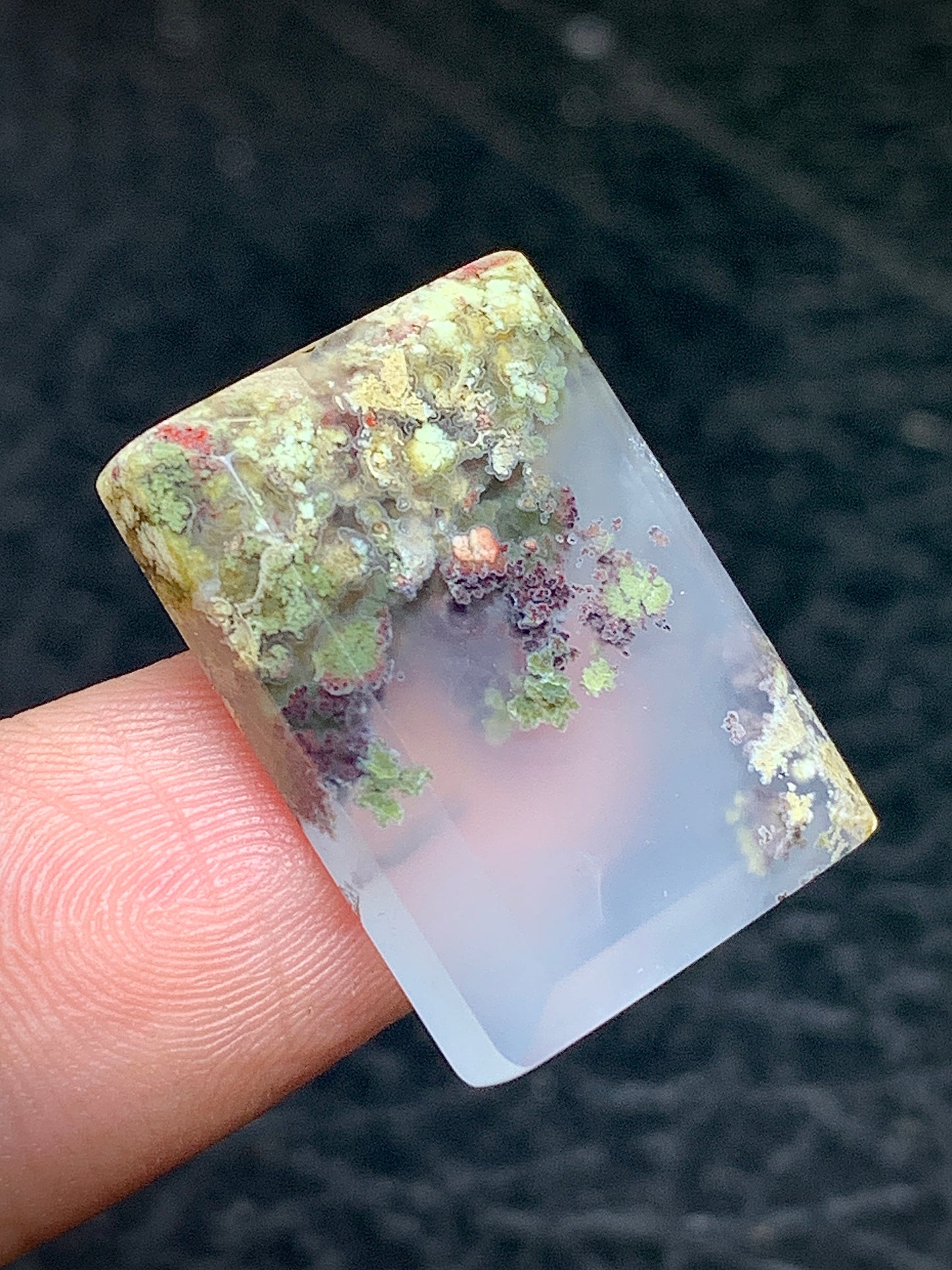 Scenic Moss Agate Rectangle Cabochon 22.8x16.8x5mm