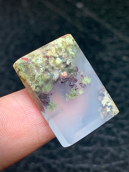 Scenic Moss Agate Rectangle Cabochon 22.8x16.8x5mm