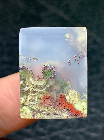 Scenic Moss Agate Rectangle Cabochon 22.8x16.8x5mm