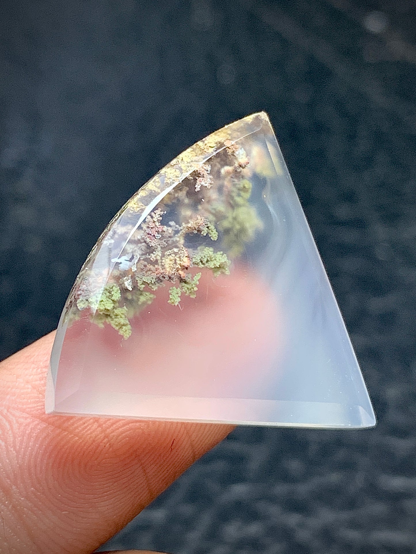 Scenic Moss Agate Teardrop Cabochon 27x24x5mm