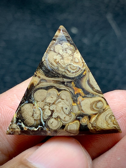 Unique Batik Jasper Triangle Cabochon 26x25x4.5mm