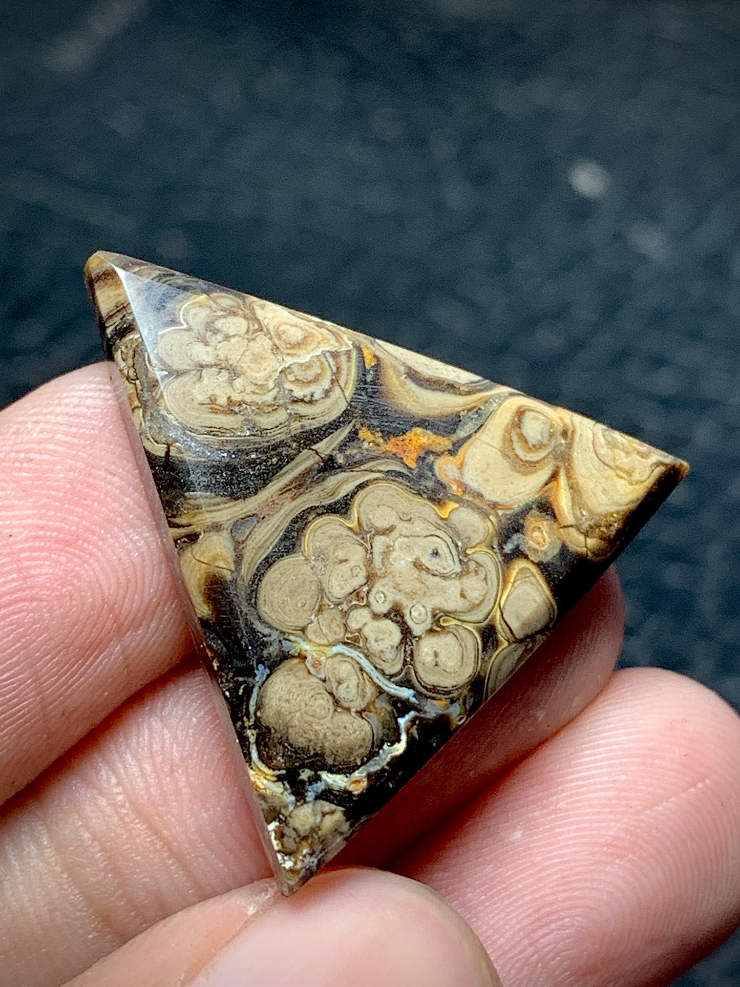 Unique Batik Jasper Triangle Cabochon 26x25x4.5mm