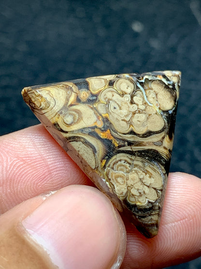 Unique Batik Jasper Triangle Cabochon 26x25x4.5mm