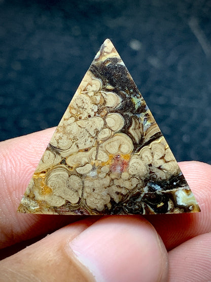 Unique Batik Jasper Triangle Cabochon 26x25x4.5mm