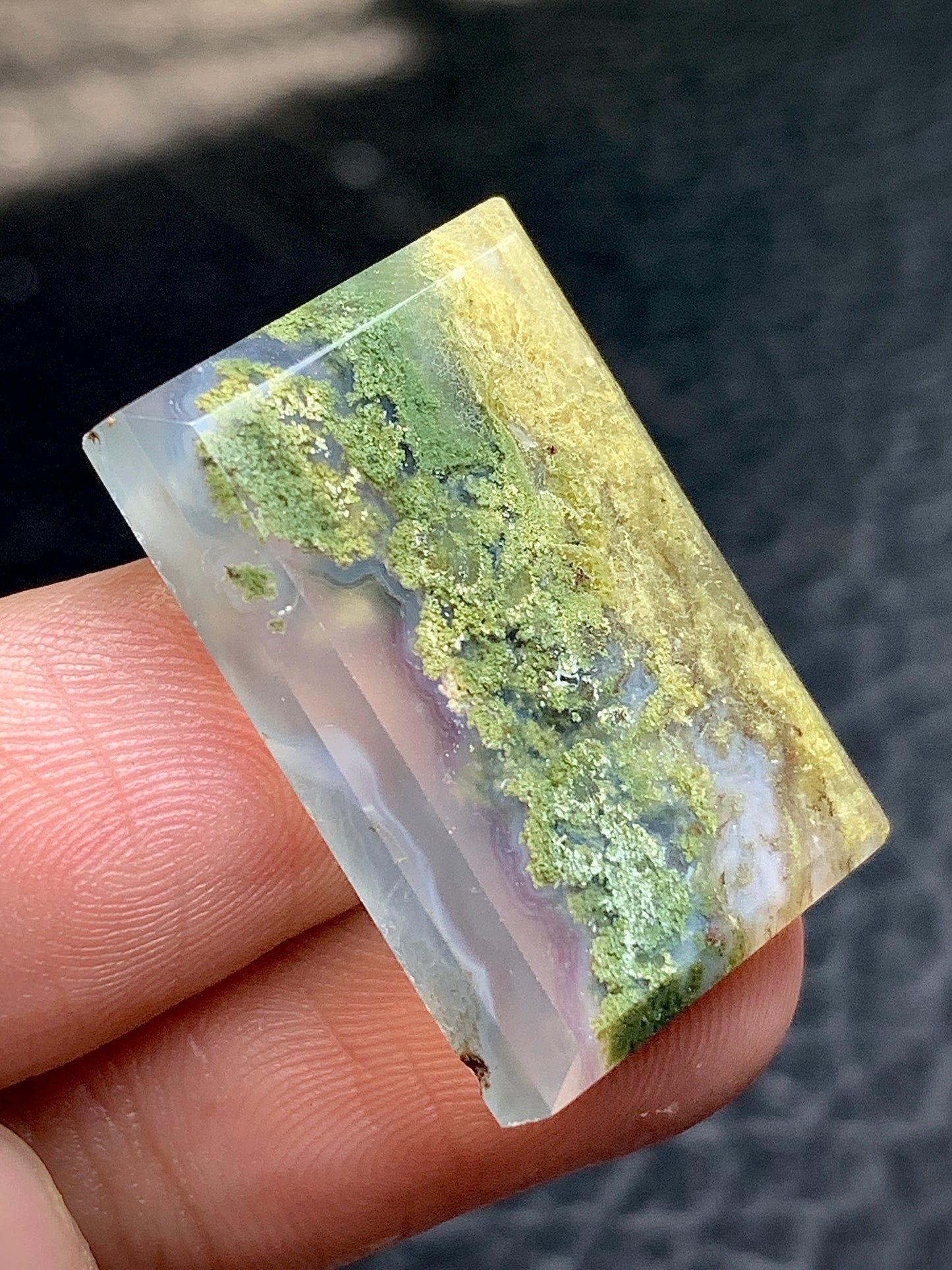 Scenic Moss Agate Rectangle Cabochon 26x17.5x5mm