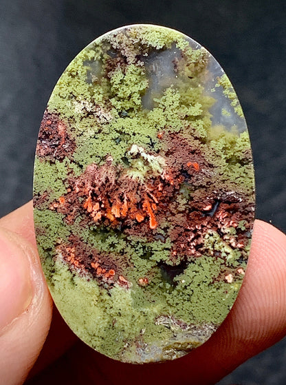 Scenic Moss Agate Oval Cabochon 32x21x5.5mm