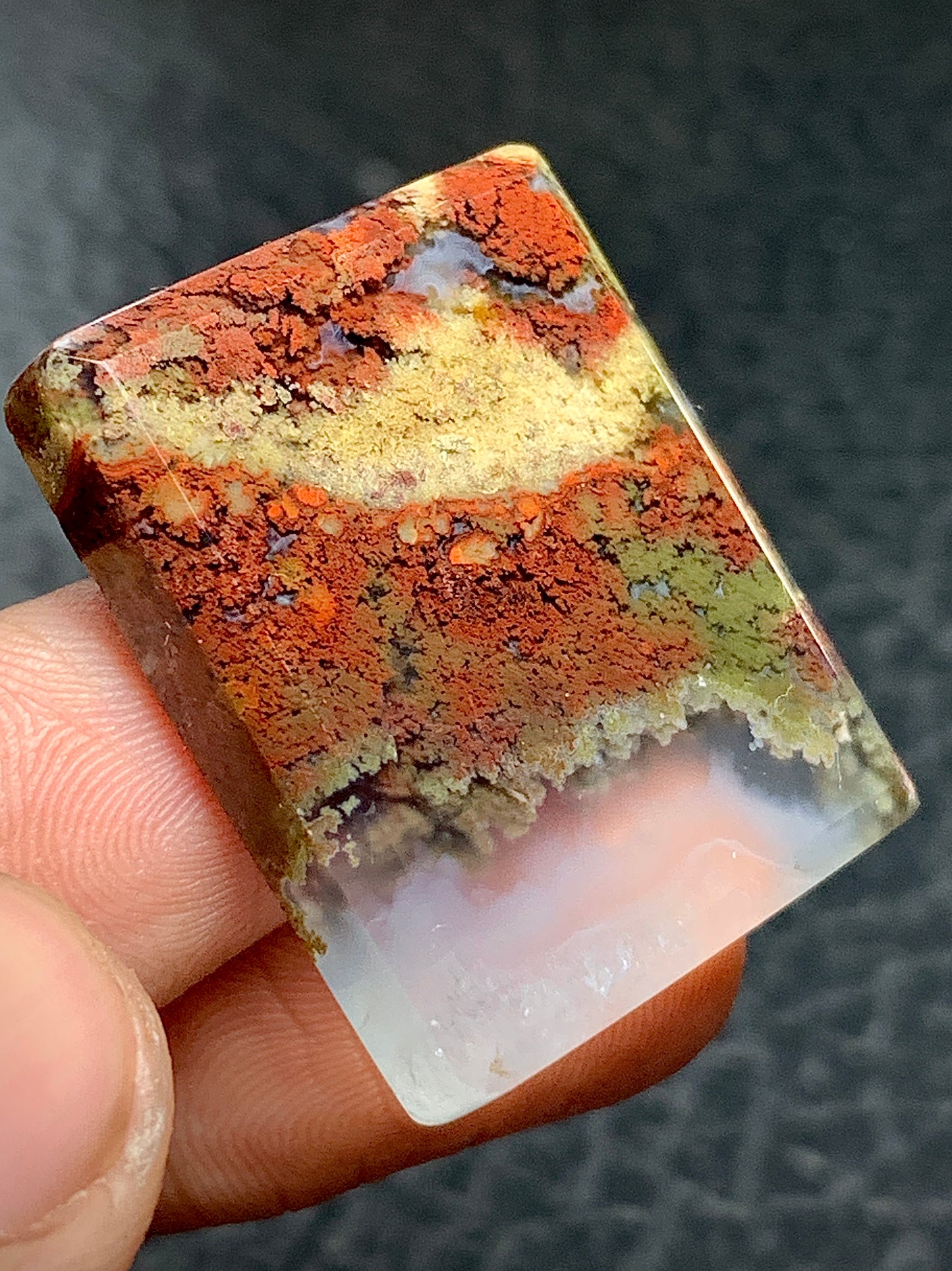 Scenic Moss Agate Rectangle Cabochon 29.6x24.5x5mm