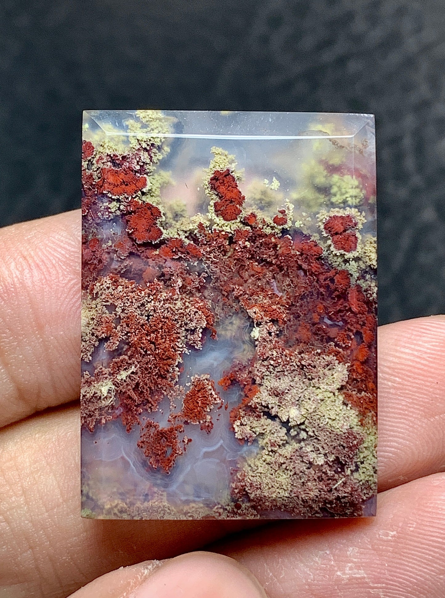 Natural Java Moss Agate Rectangle Cabochon 31x23x5mm