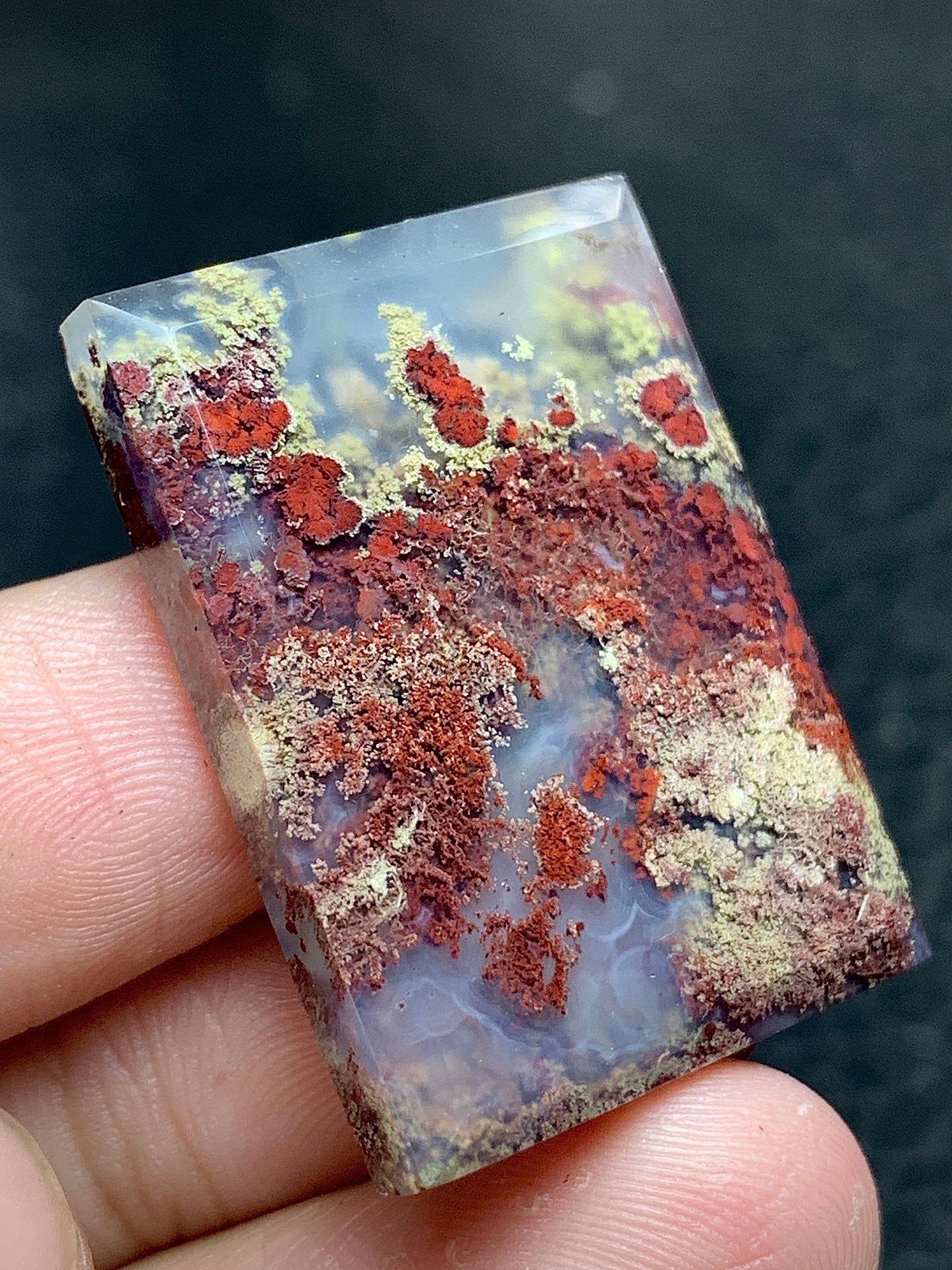 Natural Java Moss Agate Rectangle Cabochon 31x23x5mm