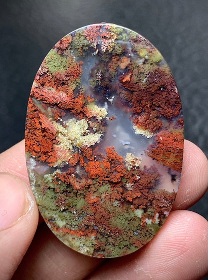 Scenic Moss Agate Oval Cabochon 40.6x17.5x6.2mm