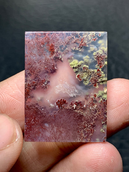 Scenic Moss Agate Rectangle Cabochon 28x21x4 mm