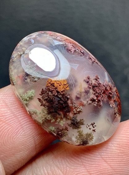 Scenic Moss Agate Oval Cabochon 24x16.5x6.8mm