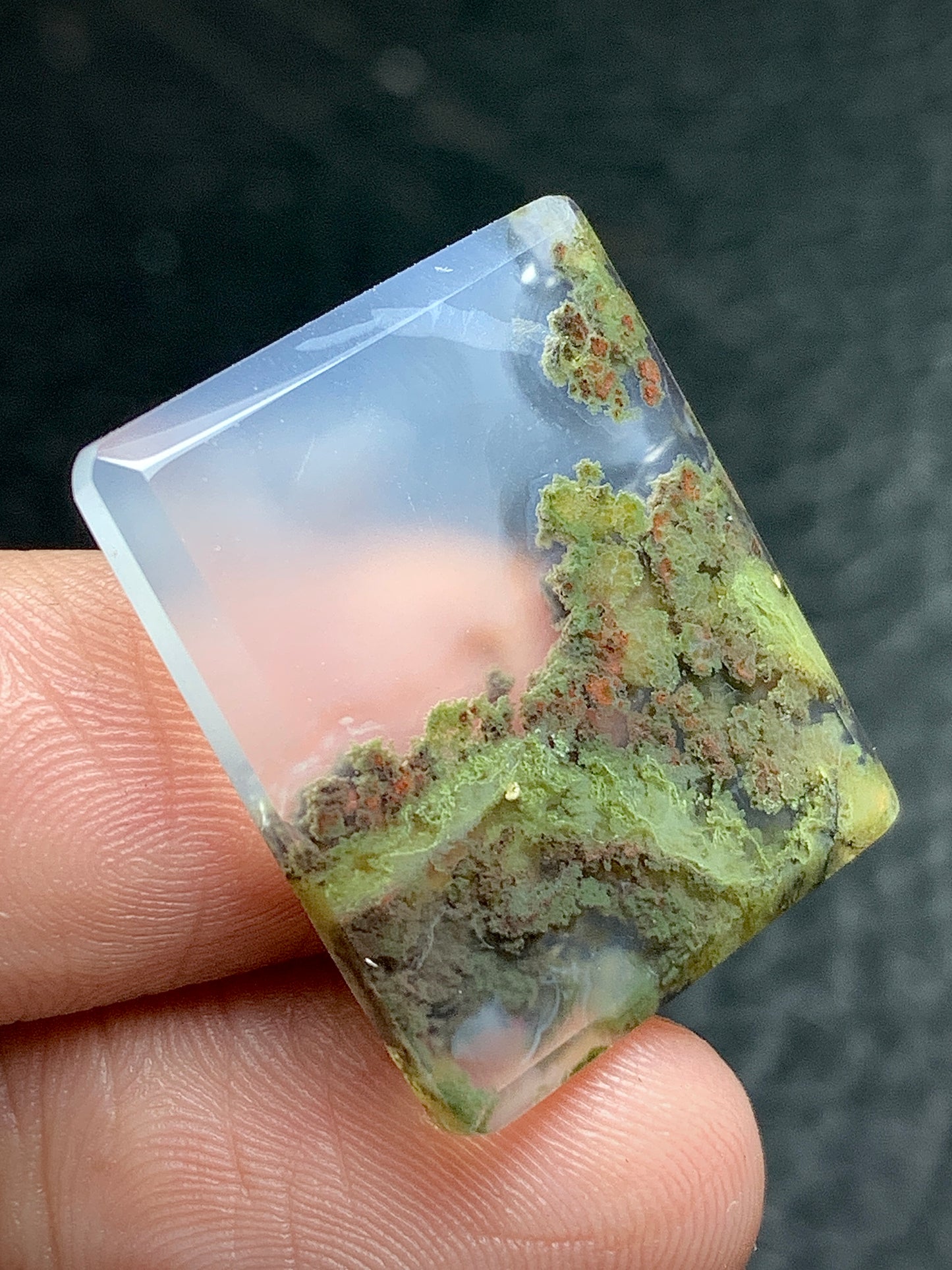 Scenic Moss Agate Rectangle Cabochon 24.5x20.7x3mm