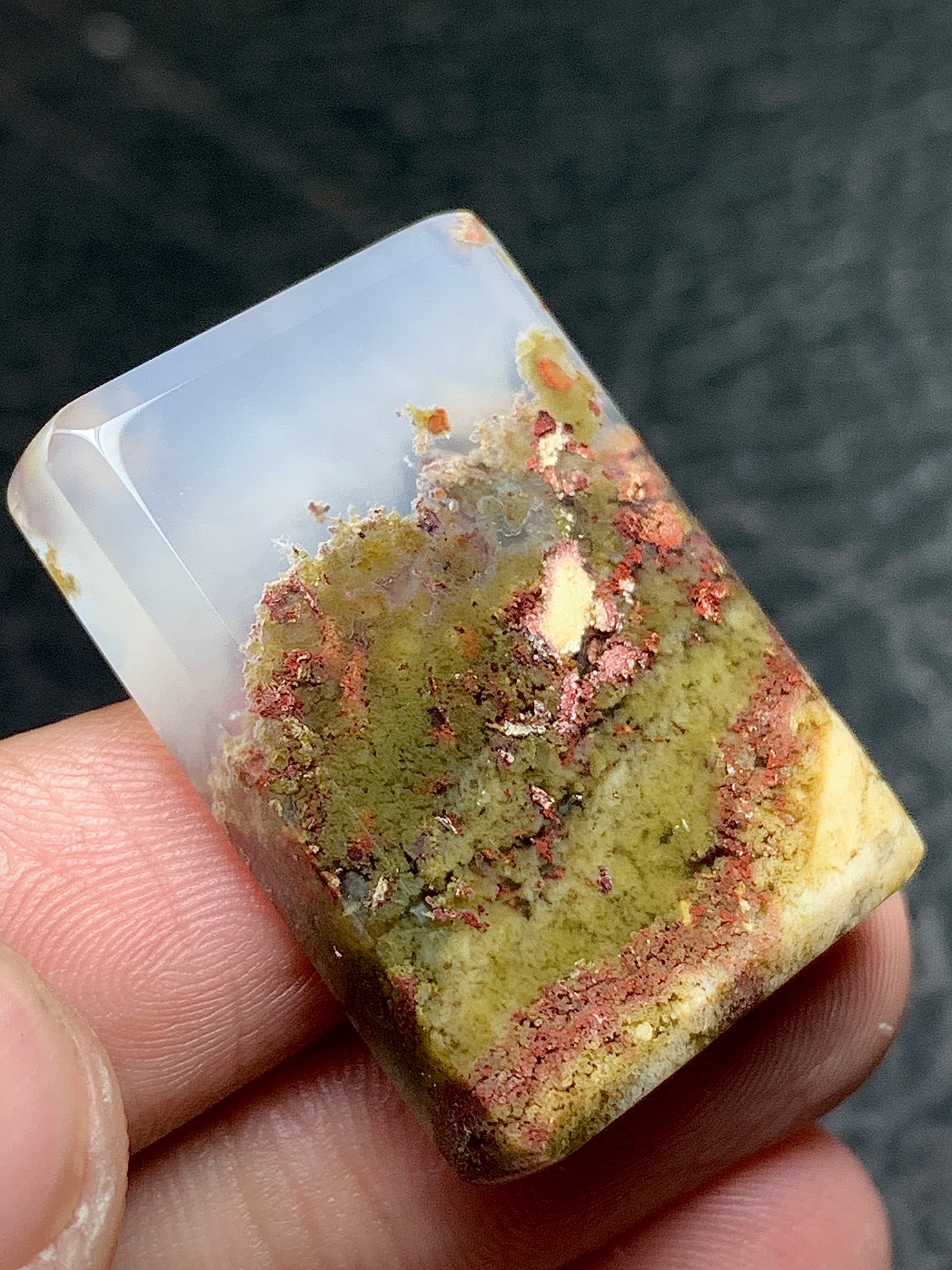 Scenic Moss Agate Rectangle Cabochon 30x22x6mm