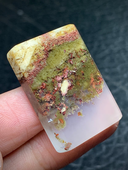 Scenic Moss Agate Rectangle Cabochon 30x22x6mm