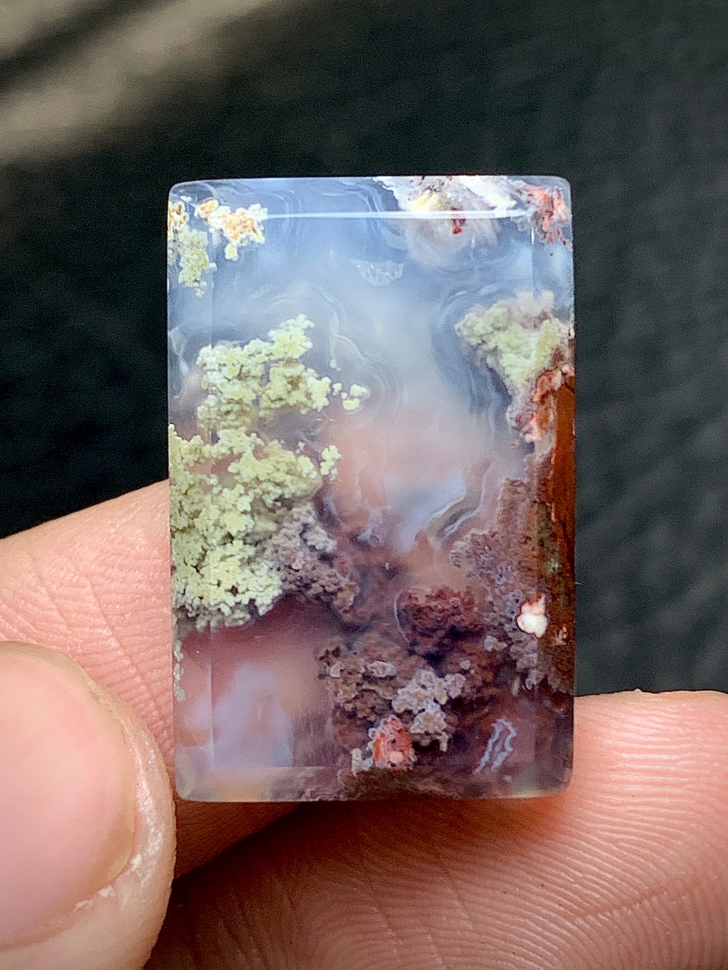 Scenic Moss Agate Rectangle Cabochon 23x15x5mm