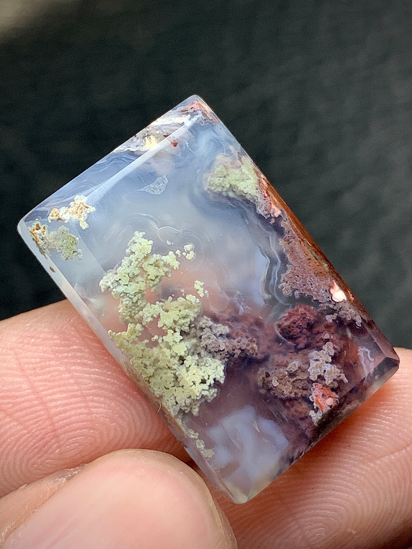 Scenic Moss Agate Rectangle Cabochon 23x15x5mm